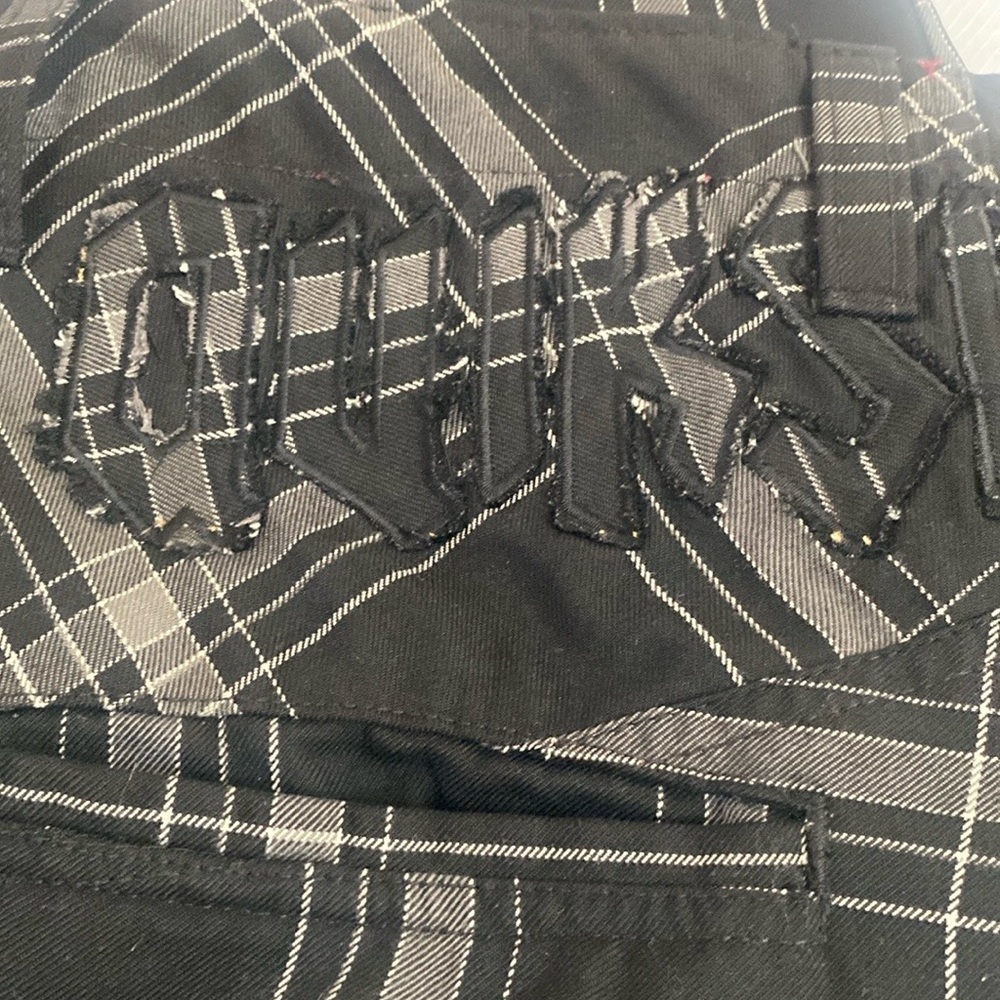 Quiksilver Shorts Plaid Black Logo Skater Y2K Size 30 - Picture 16 of 16